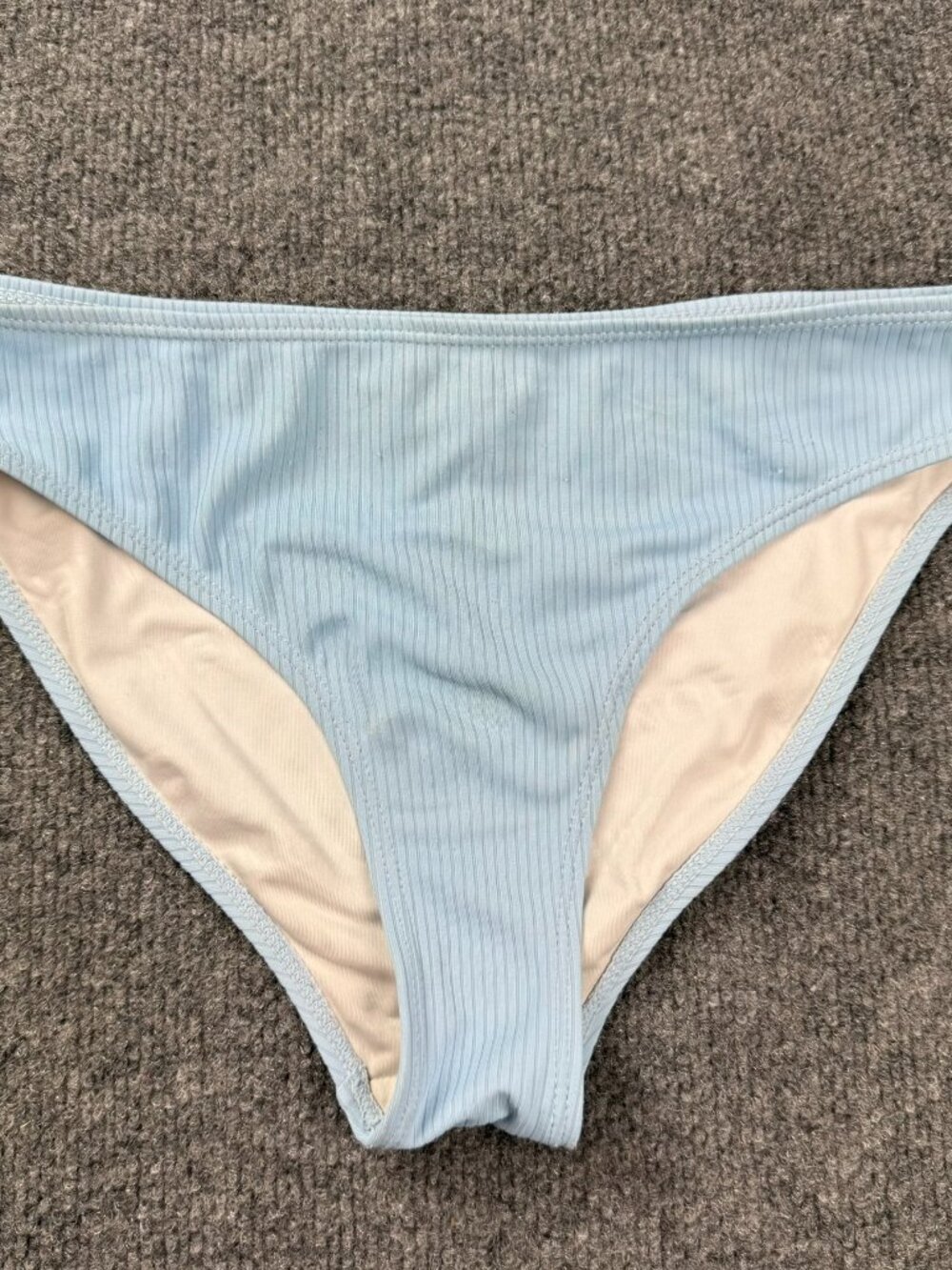 MIENQE Girls Swimsuit Bottom Light Blue Ribbed Size XL 160 Bikini Briefs Stain